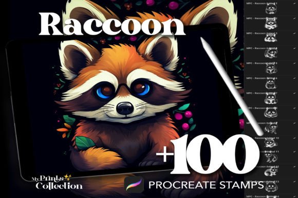 100 Procreate Raccoon Stamps: A Practical Tool for Digital Artists