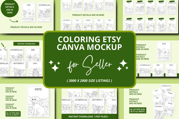 Coloring Etsy Seller Mockup
