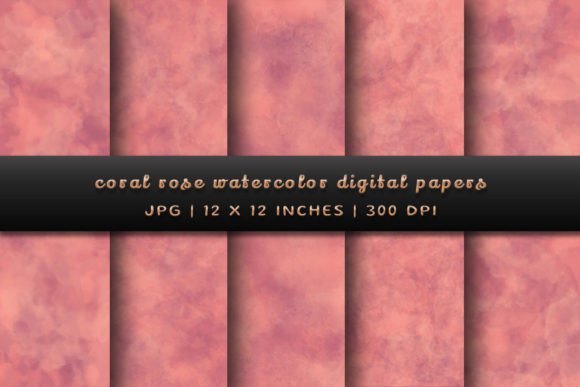 Coral Rose Watercolor Backgrounds