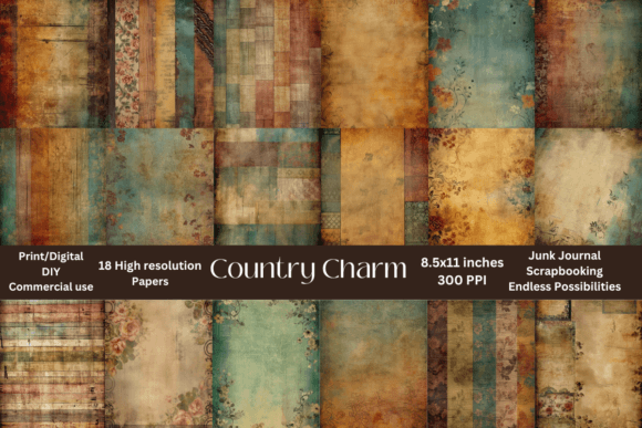 Embracing Rustic Charm: The Creative Power of 18 Hi-Res 8.5x11 Country Style Papers