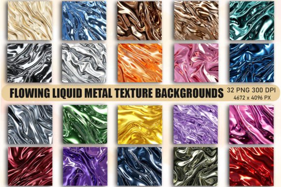 Flowing Liquid Metal Texture Backgrounds: Elevating Digital and Physical Design Projects