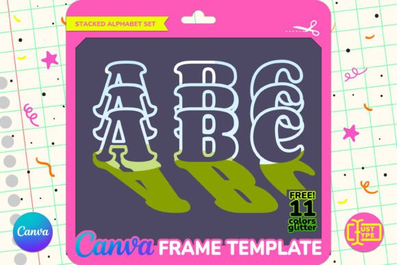Hippie Retro Stacked Canva Frame