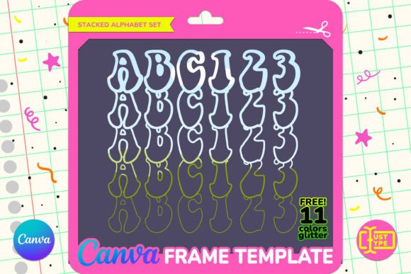 Hippie Vintage Stacked Canva Frame