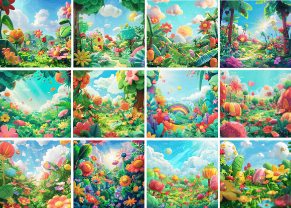 Kids Jungle Cartoon Backgrounds for Creative Projects