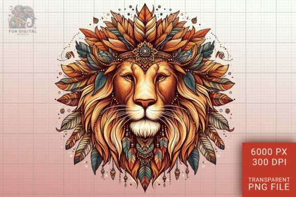 Majestic Lion King Leo Boho Style Png: A Versatile Asset for Creative Projects
