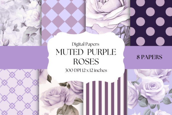 Muted Purple Roses Digital Papers: Elevating Your Creative Projects with Pastel Elegance