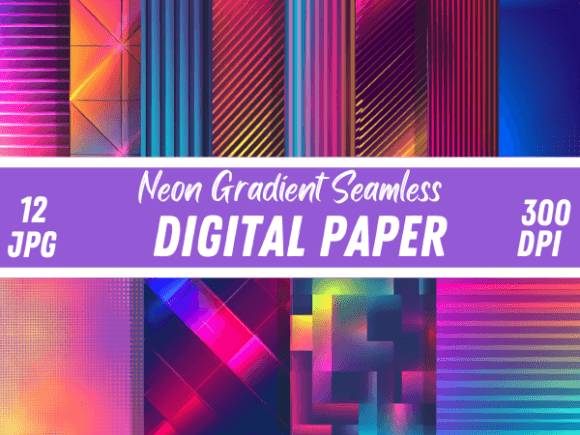 Neon Gradient Seamless Paper Backgrounds for Modern Creators