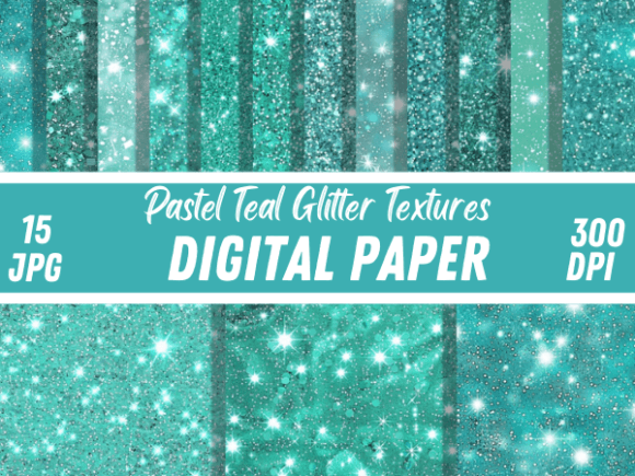 Pastel Teal Glitter Sparkle Backgrounds
