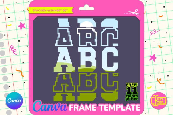 Pixel Stacked Alphabet Canva Frame: The Ultimate Solution for Effortless Typography Design