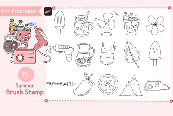 Procreate Brush Stamp Summer