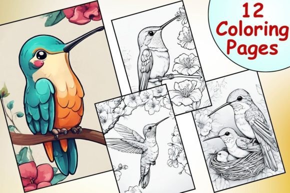 Realistic Hummingbird Coloring Pages