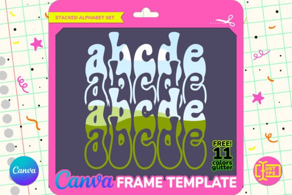Transform Your Designs with the Wavy Disco Stacked Canva Frame Template