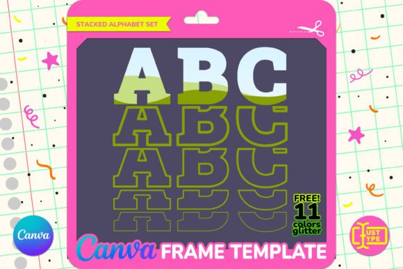 Unlock Creative Potential with the Varsity Stacked Alphabet Canva Frame