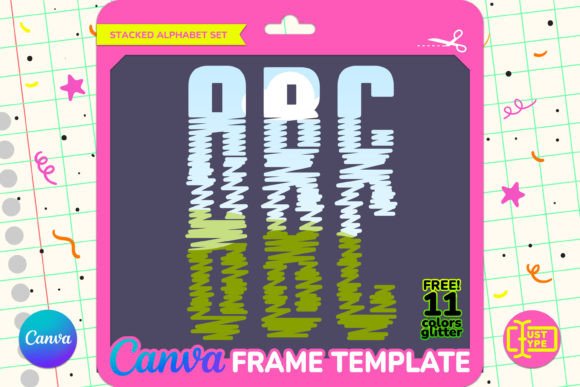Unlock Your Design Potential with the Water Stacked Alphabet Canva Frame