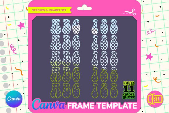Wavy Groovy Stacked Canva Frame Template