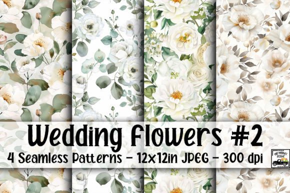 Wedding Flowers Digital Papers 2: Elevating Creative Projects with Seamless Elegance