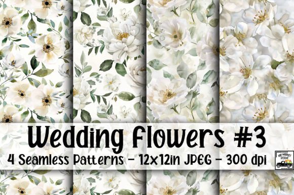 Wedding Flowers Digital Papers 3