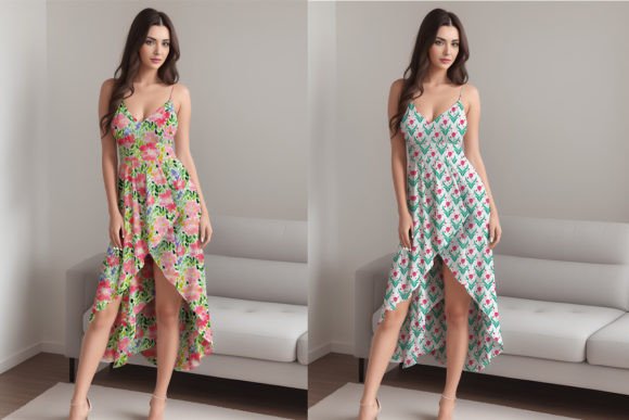 Woman's A-Line Dress PSD Mockup